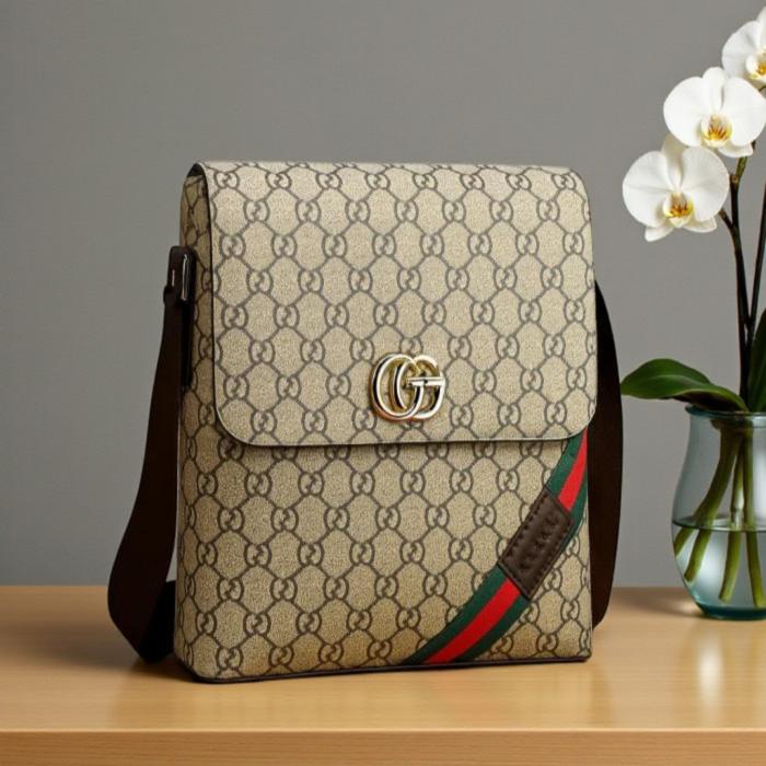 GUCCI SB-164 Luxurious Professional Waterproof Leather Trendy Side Body Bag For Unisex